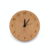 Simple Home Study Solid Wood Decorative Bedside Beech Alarm Clock(Round Borderless Numbers)