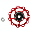 MEROCA Metal Bearings Mountain Bike Road Bike Rear Derailleur Guide Wheel 11T/13T Guide Wheel, Specification:11T, Color:Red