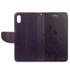For iPhone XR Embossed Butterfly Pattern Horizontal Flip Leather Case with Card Slot & Holder & Wallet & Lanyard (Dark Purple)