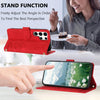 For Samsung Galaxy S24 Ultra 5G Tulips Embossed Leather Phone Case with Lanyard(Red)