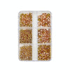 2 Sets Nail Art 6 Grid Pointed Bottom Diamond Nail Jewelry, Specification: 03 Champagne