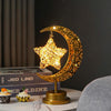 LED Wrought Iron Moon Lamp Decorative Lamp Festival Table Lamp,Style: Bubble Ball