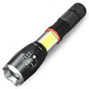 Telescopic Zoom Strong Light Flashlight Strong Magnetic Rechargeable LED Flashlight, Colour: Silver Head (No Battery, No Charger)