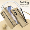 For Samsung Galaxy Z Fold6 Integrated PC + PU Phone Case with Pen / Pen Box(Gold)