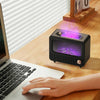 USB White Noise Simulation Flame Fire Furnace Aromatherapy Machine Indoor Large Spray Measurement Humidifier(White)