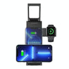 USAMS US-CD181 15W 4 in 1 Folding Desktop Wireless Charger Stand with Lamp(Black)