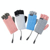 Winter USB Rechargeable Heated Half Finger Gloves, Size: Free Size(Blue)