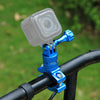 PULUZ 360 Degree Rotation Bike Aluminum Handlebar Adapter Mount with Screw for GoPro, Insta360, DJI and Other Action Cameras(Blue)