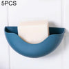 5 PCS Plastic Drain Soap Box Bathroom Wall-mounted Soap Storage Box(Dark Blue)