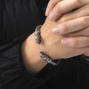 Men Wristband Cuff Dragon-Head Viking Bracelet Jewelry Fashion Accessories(Antique Silver Plated)