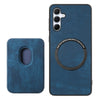 For Samsung Galaxy A55 5G Retro Leather Card Bag Magnetic Phone Case(Blue)
