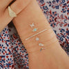 6 PCS/Set Punk Butterfly Eye Star Moon Leaves Crystal Gem Shiny Gold Multilayer Chain Bracelet(Gold)