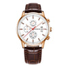 OCHSTIN 6084C Multifunctional Quartz Waterproof Luminous Men Leather Watch(Rose Gold Coffee)