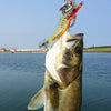 HENGJIA 2# 8cm Plastic Hard Baits Squid Fishing Lures Decoy Wood Shrimp Baits (Orange + Yellow)
