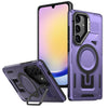 For Samsung Galaxy A25 5G Shield Hollow Frame Holder MagSafe Phone Case(Purple)