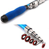 37cm Portable Telescopic Sea Fishing Rod Mini Fishing Pole, Extended Length : 2.3m, Blue Clip Reel Seat