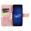 For Asus ROG Phone 6 Butterfly Love Flower Embossed Flip Leather Phone Case(Rose Gold)