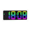 Colorful Fonts LED Electronic Alarm Clock Large Screen Clock(0725 Black Shell Black Surface C)