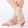 Dance Practice Shoes Soft-Soled Socks Gymnastics Foot Cover Semi-Truncated Foot Cover, Size: M (36-37)(Creamy-white)