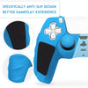 For Sony PS5 Splicing Color Silicone Gamepad Protective Case with Rocker Caps(Blue Black)