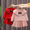 Autumn And Winter Girls Sweater + Half Skirt Knitted Set, Size: 90cm(Yellow)