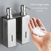 Hotel Stainless Steel Soap Dispenser Home Wall Mounted No Punch Press To Soap Bottle, Style: Square 3 Barrel