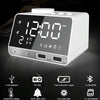 K11 Bluetooth Alarm Clock Speaker Creative Digital Music Clock Display Radio with Dual USB Interface, Support U Disk / TF Card / FM / AUX, EU Plug(White)