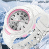 SANDA 6095 Student Sports Waterproof Electronic Watch(White)