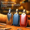 For Toyota Car Cowhide Leather Key Protective Cover Key Case, Two Keys Version(Red)