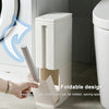 Bathroom Toilet Toilet Brush Integrated Pressing Open Lid Square Trash Can Set with Brush(White)