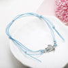Boho Anklet Wax String Sea Turtle Lacing Foot Jewelry Beads Bracelet for Women(blue)
