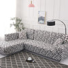 Fabric High Elastic All Inclusive Lazy Sofa Cover, Size: 4 Persons(Black And White)