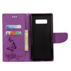 For Galaxy Note 8 Pressed Flowers Butterfly Pattern Horizontal Flip Leather Case with Holder & Card Slots & Wallet & Lanyard (Purple)