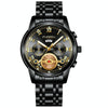 FNGEEN 4001 Men Watch Multi-Function Quartz Watch, Colour: Black Steel Black Surface Gold Nails