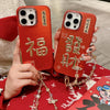 For iPhone 14 Plus New Year Design 3D Gold Stamping IMD Phone Case with Crystal Chain(Wealthy)