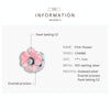 S925 Sterling Silver Pink Flower Beads DIY Bracelet Necklace Accessories