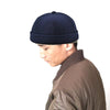 G12788 Iron Mark Street Melon Skullcap Retro Flanged Landlord Hat without Eaves, Size: 58cm(Dark Blue)
