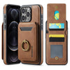 For iPhone 12 Pro Max DG.MING K1 MagSafe Detachable Wallet RFID Back Cover Phone Case(Brown)