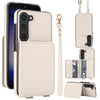 For Samsung Galaxy S23 5G Crossbody Dual-buckle Wallet RFID Back Leather Phone Case(White)