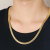 2 PCS 5mm Full Sideways Gold Plated Necklace Fashion Jewelry, Specification: 16 inch (40cm)