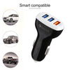 LZ-429 QC3.0 2.4A Three USB Ports Smart Quick Car Charger(Black)