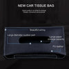Car Armrest Box Sun Visor Hanging Leather Tissue Box(Black)