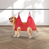 Pet Grooming Hammock, M, Red, Holds 20kg - Breathable Polyester