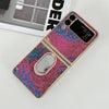For Samsung Galaxy Z Flip3 5G Shinning Diamond Ring Holder Phone Case(Red Blue)