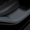 For Tesla Model Y Rear Door Built-In Sill Strip Rear Seats Anti-Kick Leather Protective Pad(Black)