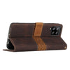 For Samsung Galaxy A42 / M42 5G Grid Stitching Leather Phone Case with Lanyard(Brown)