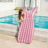 Sequins Fish Tail Shape Floating Row Water Inflatable Floating Bed(Pink)