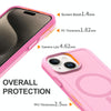 For iPhone 15 Shockproof MagSafe Armor PC Hybrid TPU Phone Case(Purple Pink)