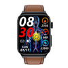 E500 1.83 inch HD Square Screen Leather Watch Strap Smart Watch Supports ECG Monitoring / Non-invasive Blood Sugar(Brown)