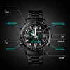 SKMEI 1453 Dual Movement Waterproof Steel Strap Quartz Men Watch(Black)
